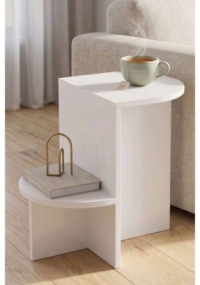 Setro Yan Sehpa Suntalam Beyaz 53x35 Cm Çok Renkli