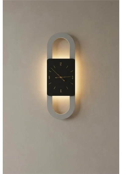 Berlin Ahşap Salon Duvar Saati Pilli Ledli Quartz Ultra Sessiz Mekanizma 28 Cm X 85 Cm Siyah