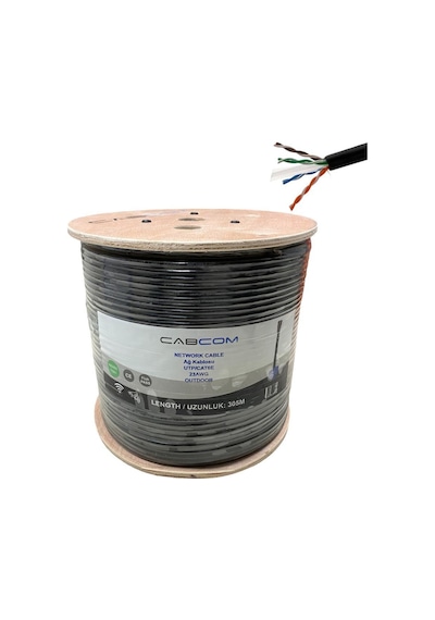 Cabcom Cat6 Utp-lzsh 23awg Dış Ortam Outdoor Kablo 305mt Siyah 305 Metre
