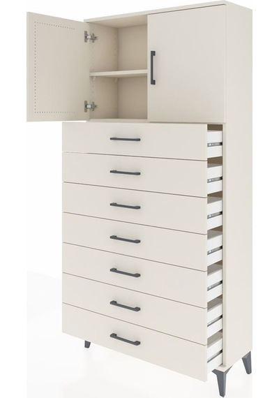 Arges Dolap 2 Raflı 7 Çekmeceli 2 Kapaklı 88x30x182 Aytaşı-ay... Aytaşı
