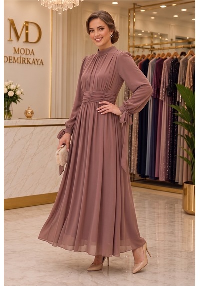 Dorne Moda Lila Büzgülü Ve Pileli Şifon Astarlı Nişan Ve Mezuniyet Elbisesi Kahverengi Kahverengi Dorne Moda Lila Büzgülü Ve Pileli Şifon Astarlı Nişan Ve Mezuniyet Elbisesi Kahverengi Kahverengi
