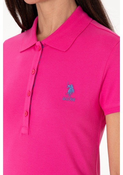 U.S. Polo Assn. Kadın Pembe Basic Polo Yaka Tişört 50300896-VR218