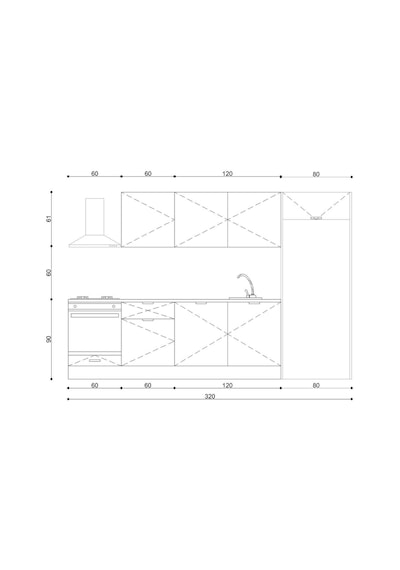 320 Cm %100 Mdf Tezgahlı Efil Ankastre Mutfak Dolabı Beyaz 320 Cm %100 Mdf Tezgahlı Efil Ankastre Mutfak Dolabı Beyaz