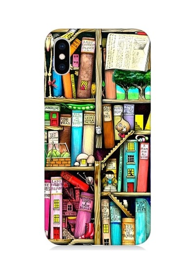 Apple Uyumlu iPhone X Kitaplık Ve Raflar Books Shelf Desenli Silikon Kılıf