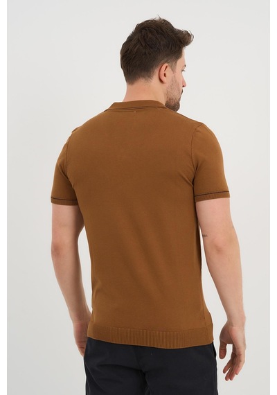 Alexander Gardi Alexandergardı Resort Yaka Triko T-shirt Taba