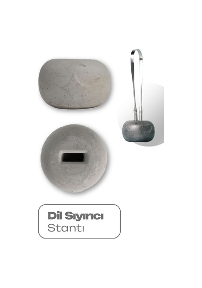 Doğal El Yapımı Stant Dil Temizleme/dil Sıyırma Aparatına Uygun Gri Gri