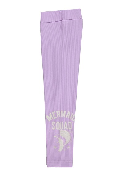 Civil Girls Mermaid Baskılı 2 -5 Yaş Tayt  - Lila 41L87298126S1