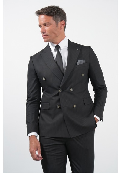 İmza Siyah-gri Kırlangıç Yaka Kruvaze 6 Drop Slim Fit Tam Astar Esnek Takım Elbise 1001260173 Siyah - Gri İmza Siyah-gri Kırlangıç Yaka Kruvaze 6 Drop Slim Fit Tam Astar Esnek Takım Elbise 1001260173 Siyah - Gri