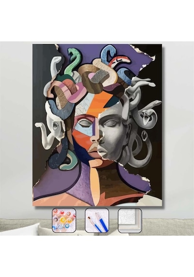 Medusa Sayılarla Boyama Seti - Çerçeveli, 40x50cm
