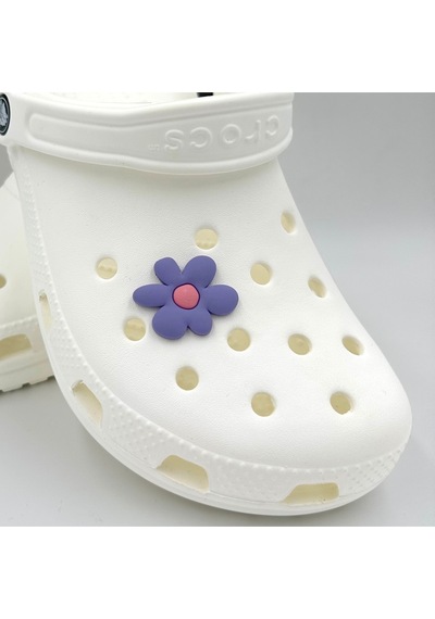 Crocs Terlik Süsü Ve Aksesuarı , Çanta Süsü Jibbitz 3d Çiçek 03 Logo Aksesuar Lila-pembe
