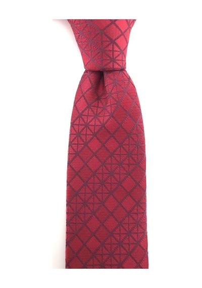 Pierroni Kırmızı Bordo Desenli Slim Kravat (521866127) Bordo - Kırmızı