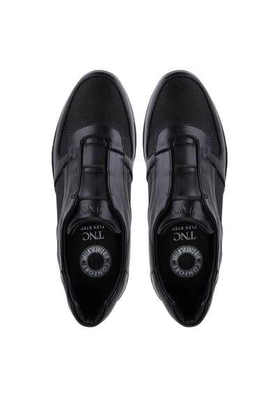 Tamer Tanca Erkek Hakiki Deri Siyah Sneakers & Spor Bot 298 3299-56602 Erk Bot Sk25-26 Sıyah Siyah