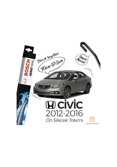 Honda Civic Fb7 Muz Silecek Takımı 20012-2016 Bosch Aerotwin