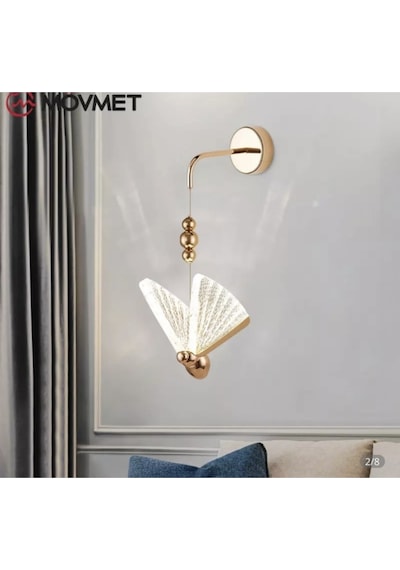 Modern Kelebek Tasarım Duvar Sarkıt Led Aplik Gold