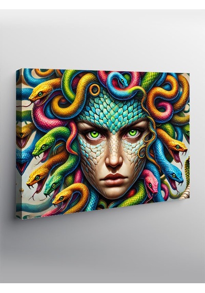 Kanvas Tablo Renkli Medusa Portresi 70cmx100cm