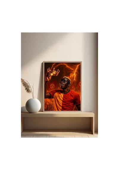 Victor Osimhen Poster Tek Parça Ahşap Çerçeveli Tablo Çok Renkli - 839042262 Çok Renkli