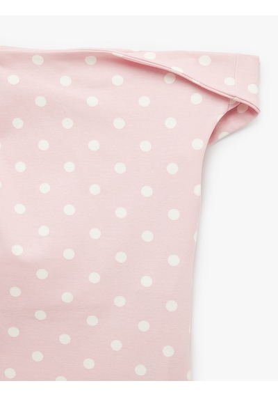 Koton Pamuklu Slim Fit Asimetrik Yaka Kolsuz Puantiyeli Drapeli Bluz Pembe Desenli 6sal30264ık
