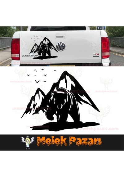 Ayı Dağ Manzarası Off Road Oto Sticker, Araba Sticker