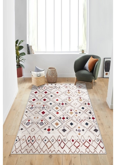 West Home Dijital Baskı Yıkanabilir Kaymaz Taban Salon Halısı Mutfak Halısı Yolluk Wh 499 Multy