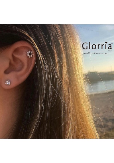 Glorria Gümüş Yuvarlak Anturaj Küpe N11.31324