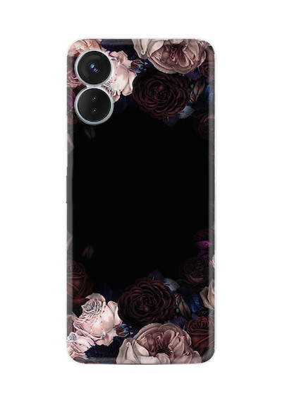 Tecno Spark 9 Pro Kılıf Resimli Desenli Silikon Platinium Series Dark Flowers 1906