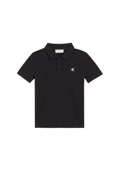 Calvin Klein Erkek Çocuk Pamuklu Siyah Solid Polo Yaka T-shirt-13657