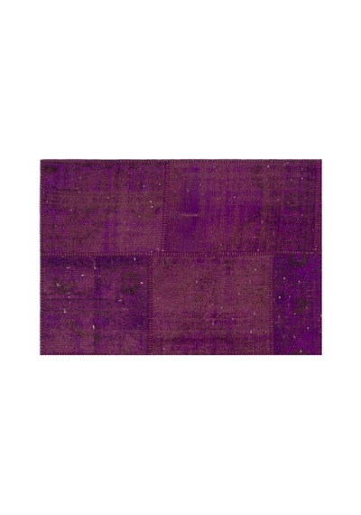 El Dokuması Patchwork Vintage Yün-pamuk Mor Halı 21523 160 X 230 Cm