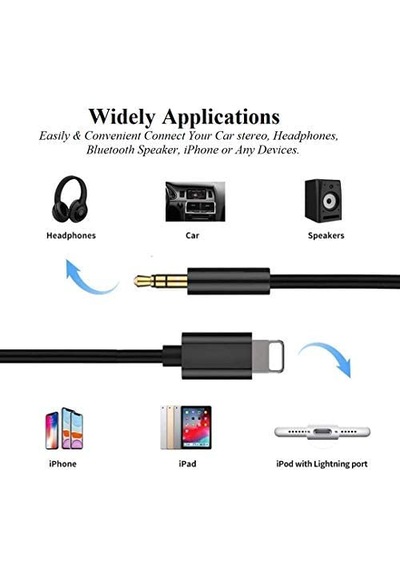 Etiget Apple Uyumlu iPhone Aux 3.5 MM To Lightning Ses Aktarım Kablosu