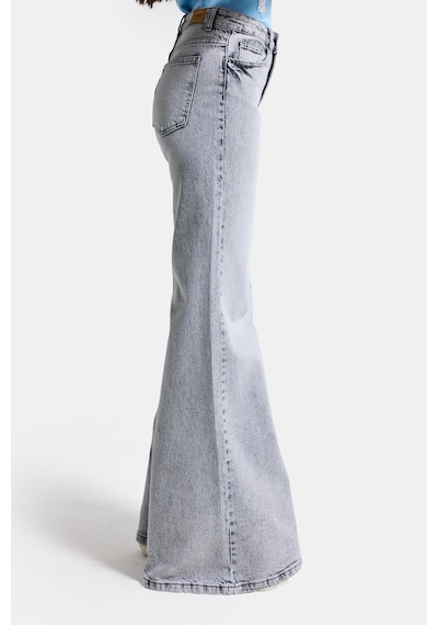 Itsbasic Kadın Gri 4s6-12 Mry Flare Fit Komfort Kumaş Denim Jean