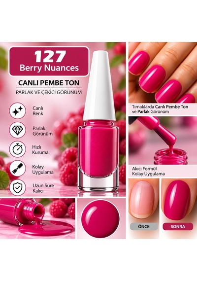 Nail Enamel Oje-127 Parlak Pembe - 9010727260961 127 Berry Nuances