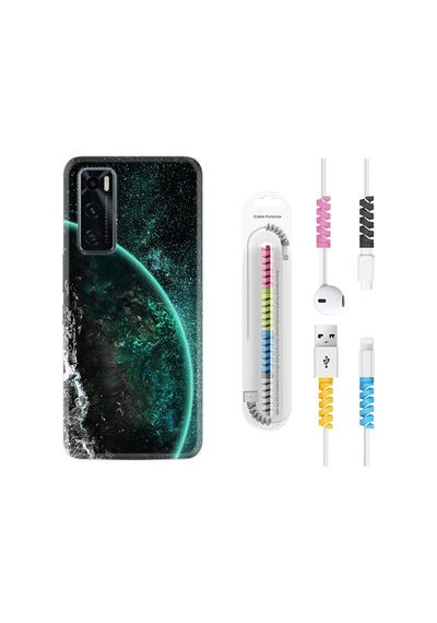 Vivo Y70 Kılıf Kablo Koruyuculu Green World 1856