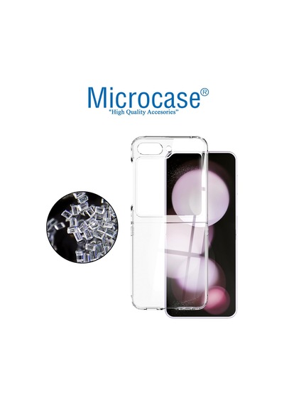 Samsung Galaxy Uyumlu Z Flip5 Sert Kristal Kapak Kılıf - Şeffaf Al3155