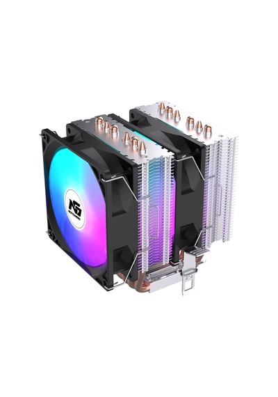 Ng Twin Frost 600b Rainbow Dual Fan Dual Radyatör 6 Bakır Borulu Cpu Soğutucu Siyah