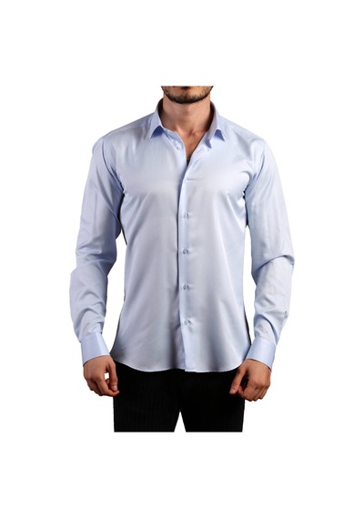 Dicotto Mavi 8 Drop Ekstra Uzun Kol Dar Kesim Micro Kumaş Kol Düğmeli Slim Fit Erkek Gömlek - 197-4 001