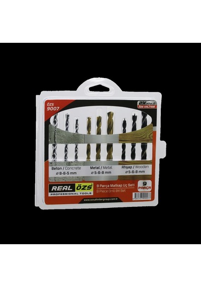 9 Parça Matkap Ucu Seti - Beton/metal/ahşap 5/6/8 Mm