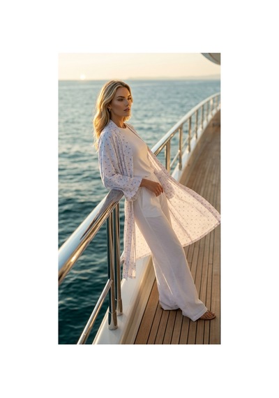 Lila Mare Pamuk Kumaşlı Handmade Özel Tasarım Kimono Renkli Renkli