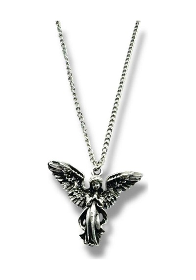 Kanatlı Seraph Figürlü Unisex Kolye Altıncı Boyutun Melek Sembolü, Spiritüel Ve Gotik Tasarım Çok renkli