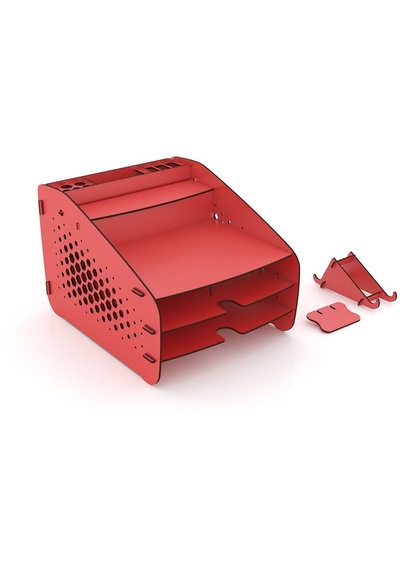 Fxm Hexa A4 Evrak Rafı Masaüstü Organizer Düzenleyici Kırmızı - 36161892 Kırmızı