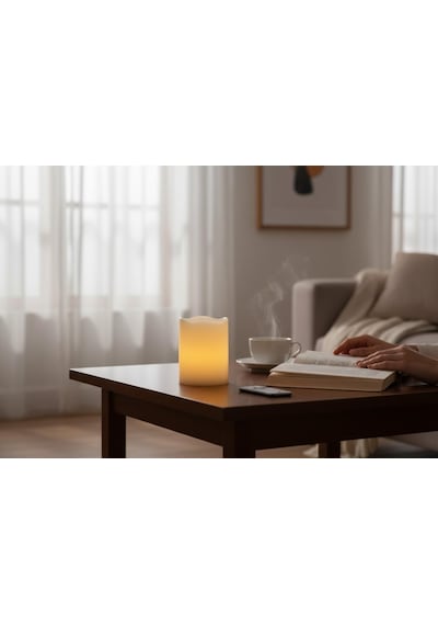 Pilli Led Işıklı Dumansız Mum Tealight 2'li Set Dekoratif Fonksiyonel Ev Ofis & Yeni Yıl Hediyesi