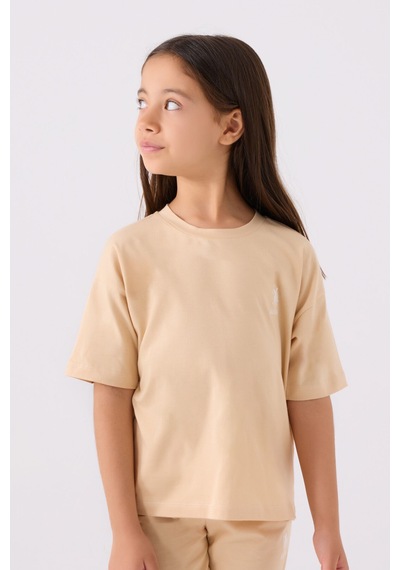 U.S. Polo Assn. U.s. Polo Assn Kız Çocuk Krem Bermuda Takım Us1848-c-v57 KREM