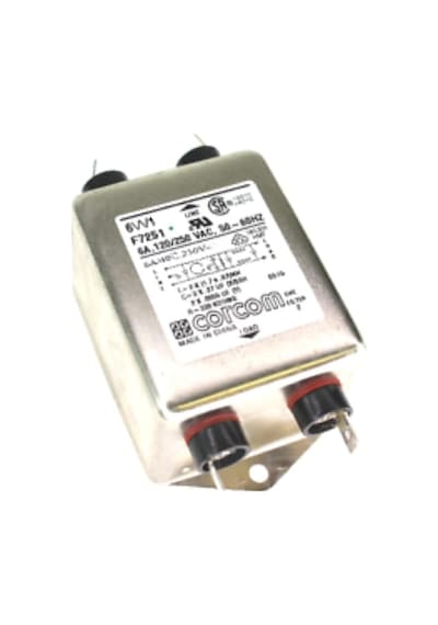 Corcom 6VV1 F7251 RFI Güç Hattı Filtresi, 6 Amp, 120/250 VAC, 50-
