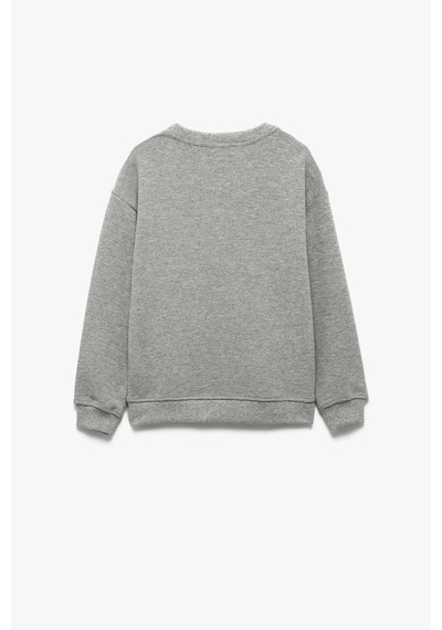 Koton Erkek Çocuk Uzun Kollu Bisiklet Yaka Basic Sweatshirt Gri