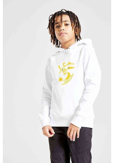 Tshirthane Aşk 5 Vakittir Baskılı Unisex Çocuk Kapüşonlu Beyaz Sweatshirt