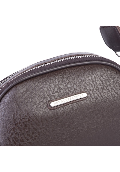 Nas Bag Kadın Mini Çapraz Çift Gözlü Çanta Kahve Victoria
