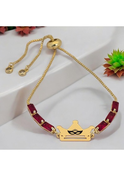 Bal Maske Temalı 14 Ayar Altın Plakalı Kırmızı Taş Desenli Taç Motifli Hediye Bileklik-496sembol Bal Maske Bal Maske Temalı 14 Ayar Altın Plakalı Kırmızı Taş Desenli Taç Motifli Hediye Bileklik-496sembol Bal Maske