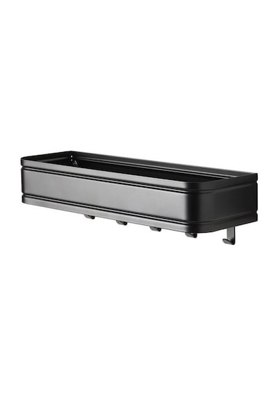 Galvanizli Çelik Askılıklı Duvar Rafı MeridyenDukkan 40x12,5 cm S Siyah