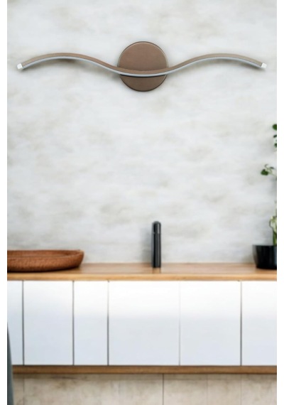 Diana Modern Tasarım Kahverengi Renk Gün Işığı Ledli Banyo - Mutfak - Salon Led Duvar Aplik Diğer