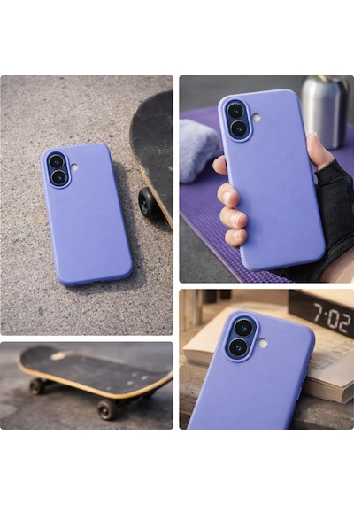 Apple Apple iPhone 17 Uyumlu Kılıf Renkli Lansman İçi Kadife Yumuşak Kamera Yükseltili Silikon Açık Mavi