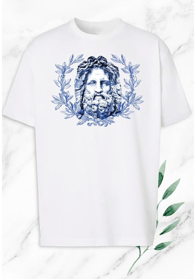 Flood Of Style Unisex Oversize Baskılı T-shirt Beyaz
