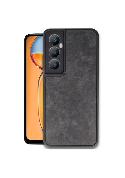 Uryport Realme C65 Kılıf Aras Deri Kapak - Siyah